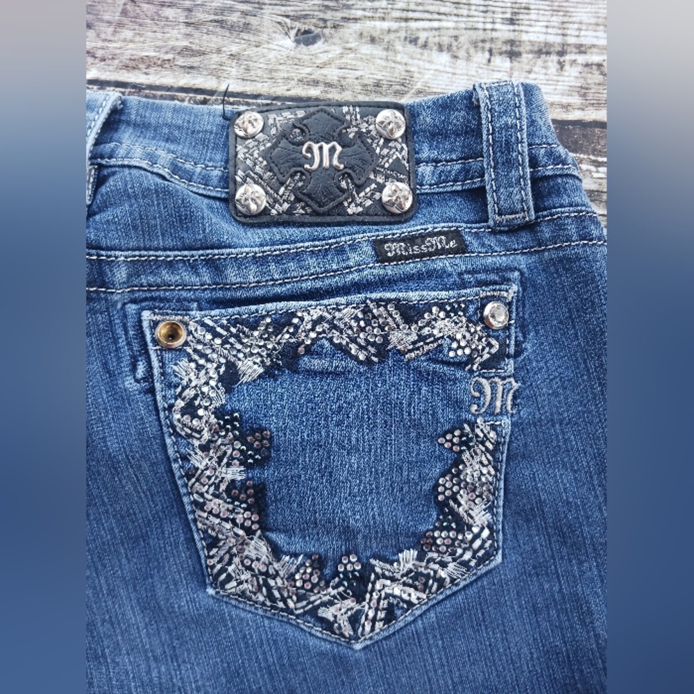 MissMe Jeans Women's Size 32 Mid-Rise Boot Cut - Picture 5 of 5